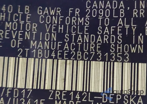 2011 Toyota Corolla S из США, поврежденный, VIN 2T1BU4EE2BC731353